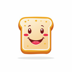 Animated toast slice illustration featuring a cheerful and vibrant expression