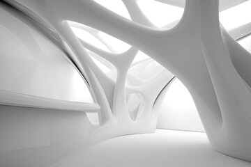 Abstract White Architectural Interior Design