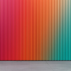 Vibrant abstract background featuring a vertical ribbed texture with a gradient of bright pink, orange, and teal colors, exemplifying modern graphic design.