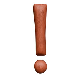 Symbol 3D render Hand-Carved Wood Grain Accent