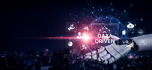 Obraz premium AI drives data-driven decisions with intelligent analytics, smart data visualization, and cloud-based tools that process, interpret, and guide strategic business moves. Artificial intelligence spline