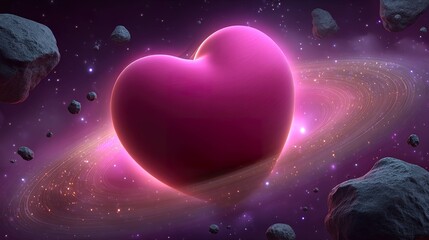 Cosmic heart illustration abstract concept love romance symbol