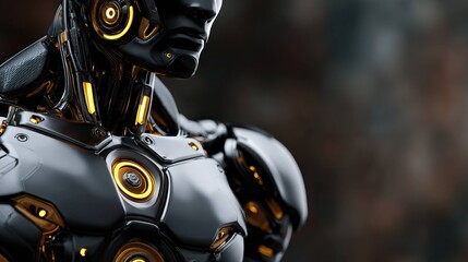 Futuristic robot torso design cybernetic humanoid armored