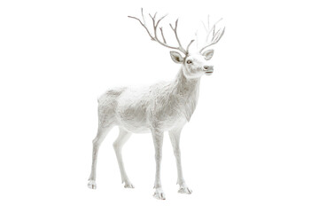 Obraz premium Snow reindeer sculpture ultra realistic high resolution overhead on transparent background