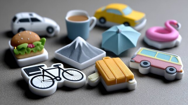 Miniature objects travel leisure daily life concepts