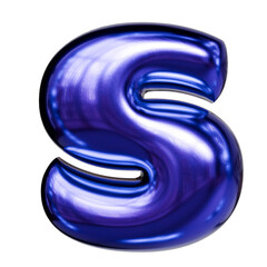 Alphabet, number and symbol 3D render Glossy Metallic Gel Symbol