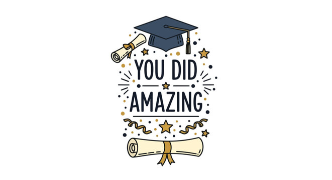 Inspiring message of achievement and recognition for academic success