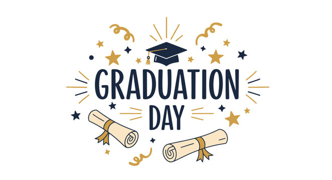 Festive Celebration of Academic Achievement on Graduation Day with Fun Elements