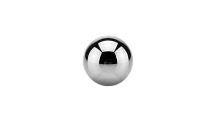 A highly polished metallic sphere reflecting its surroundings with perfect symmetry.