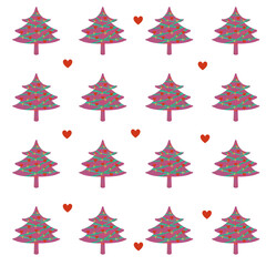 christmas trees vector illustration set