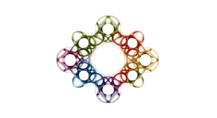 Abstract Circular Pattern with Rainbow Hues and Central Void.