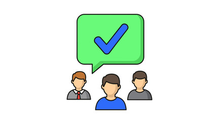 Team members agree on the best solution with positive feedback, fostering collaboration and success in a modern business environment for growth