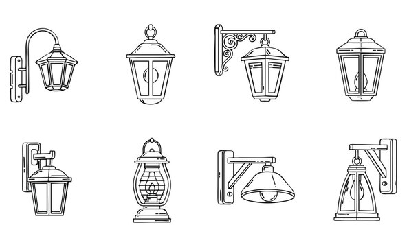 Elegant outdoor wall lamps for classic home design and landscape illumination projects