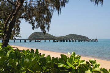 Palm Cove beach, a secluded coastal village north of Cairns in Tropical North Queensland, Australia