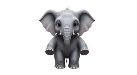 Adorable Baby Elephant Standing Upright with Gentle Expression.