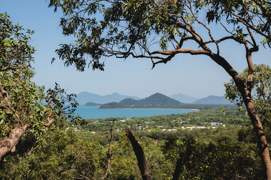 A coastal view of Palm Cove from the Wangetti Trail area in Far North Queensland, Australia, which is a new dual-use walking and mountain biking trail. 