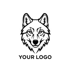 Naklejka premium Bold graphic illustration of a wolf head for a custom logo design