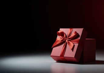 A thoughtfully presented gift box, symbolizing an act of pure generosity and kindness, representing charitable contribution ,giving spirit ,support ,bow