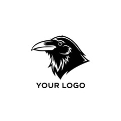 Striking Raven Head Logo Design for Modern Branding and Identity