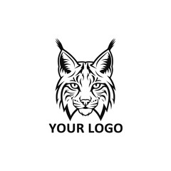 Minimalist Lynx Feline Face Illustration for Custom Logo Design Concept