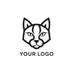 Minimalist feline mascot design for branding and identification purposes