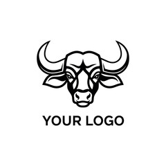 Customizable powerful bison head logo for your unique brand identity