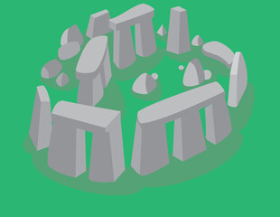 A vector art of the prehistoric Stonehenge of England.