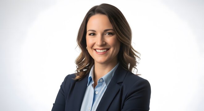 Professional headshot of a smiling woman with a composed demeanor. She exudes confidence and approachability
