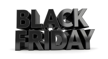 Black Friday sign, a promotional marketing and sales event, featuring a glossy black design