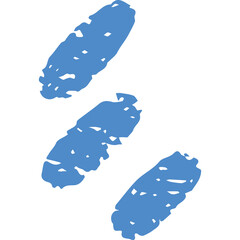 Three Blue Textured Abstract Shapes Organic Forms Floating Against White Background Simple Minimalist Design