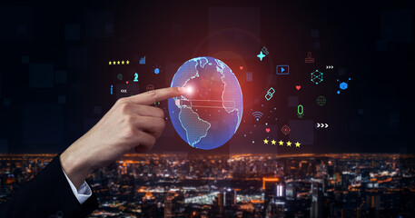 A global search engine for finding worldwide information and online services. A concept of internet...