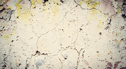 Fototapeta premium Cracked concrete texture with yellow and beige tones