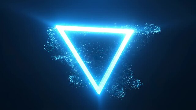 Futuristic skyscrapers blue light triangle radiates innovation and progress, symbolizing technological advancements and creative exploration for animation and conceptual projects seeking.