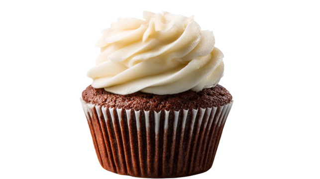 Birthday cupcake with candle on light grey table against blurred lights. Space for text