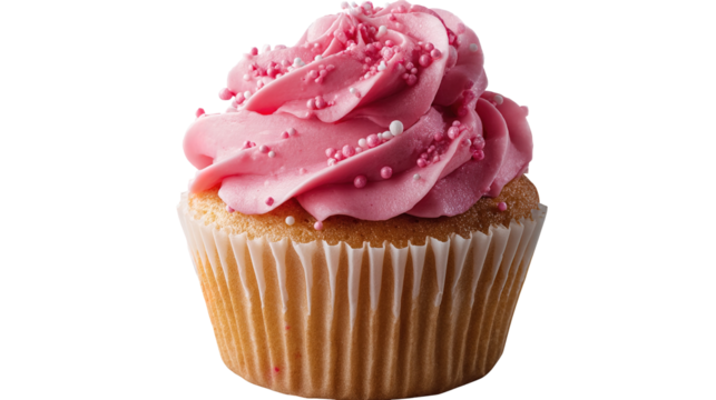 Birthday cupcake with candle on light grey table against blurred lights. Space for text