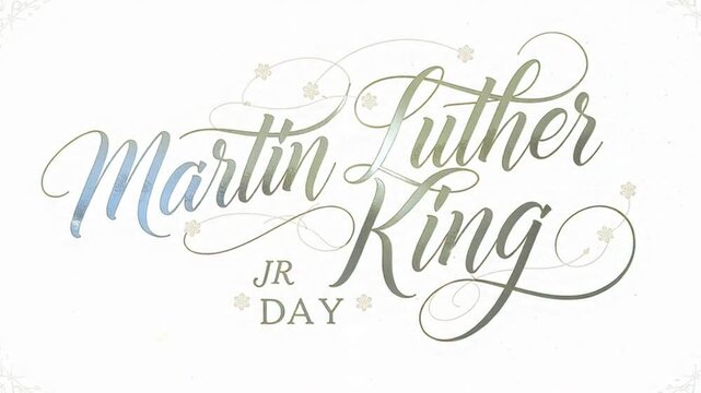 Elegant Martin Luther King JR Day Calligraphy. 4K Video