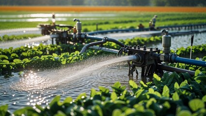 clean irrigation system on a white background