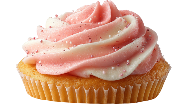 Birthday cupcake with candle on light grey table against blurred lights. Space for text