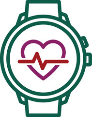 Smartwatch with heart rate monitor display for fitness and health tracking