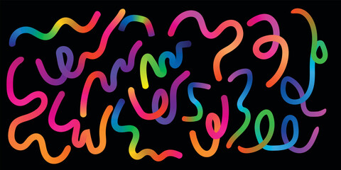 A vibrant neon color illustration of alphabet letters and numbers forms a colorful love symbol design