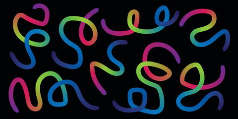 A vibrant neon color illustration of alphabet letters and numbers forms a colorful love symbol design