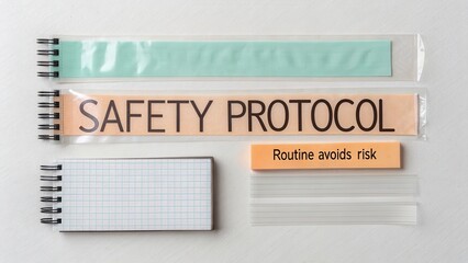 Safety Protocol Documentation with Clear Labels and Note Pads for Workplace Safety Procedures and Risk Management Strategies
