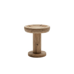 Elegant Wooden Pedestal Table with Rustic Charm and Minimalist Design on a Solid Presentation