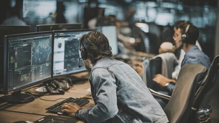 Medium shot capturing a team utilizing cloudbased call monitoring systems for seamless remote communication oversight. - Powered by Adobe