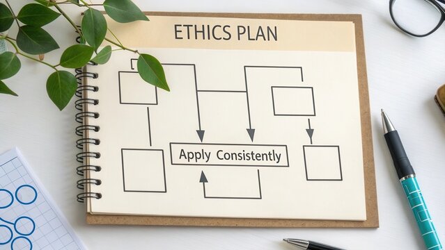 Visual Representation of an Ethics Plan Flowchart for Consistent Application in Decision Making and Organizational Processes