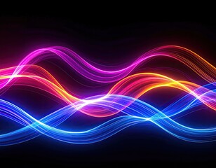 Fototapeta premium Abstract glowing wavy lines in vibrant colors (1)