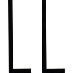 Two vertical black lines with slightly uneven ends on a pure white background representing a simple abstract graphic element or symbol