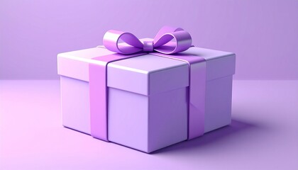Elegant Lavender Gift Box with Ribbon and Bow.