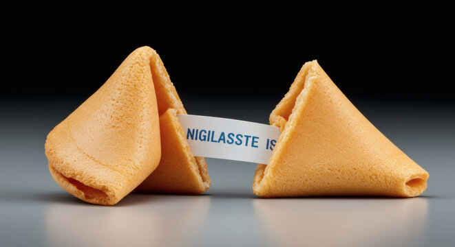 Discover your destiny with a freshly opened fortune cookie revealing a cryptic message for a touch of mystery