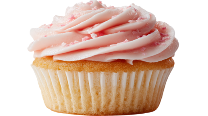 Birthday cupcake with candle on light grey table against blurred lights.